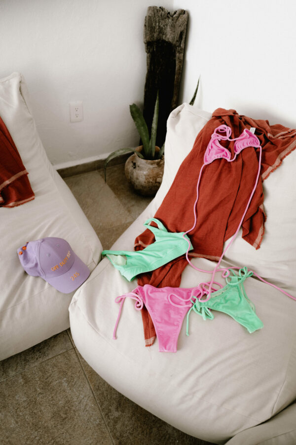 bikini vert et rose